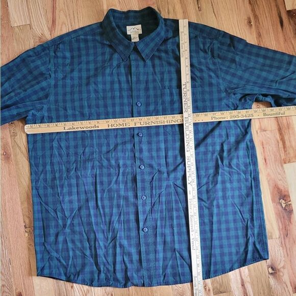 💙3 for $30💙 Vintage Blue Mountain Plaid Button Up 100% Cotton 2XLT - Picture 2 of 4